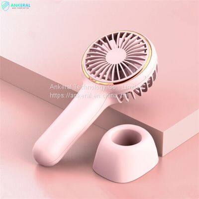 Double Use Portable Hand-held Mini Fan 3 Level Speed Rechargeable Mini Desk Fans photo-4