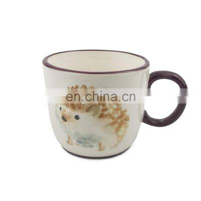 custom animal ceramic hedgehog coffee decal mug