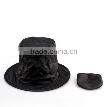 Black waterproof folding hat