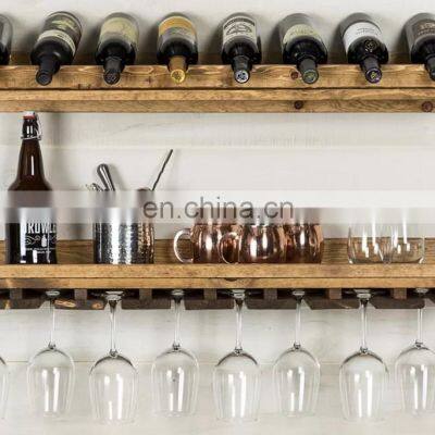 2 Piece 8 Bottle Wall Mounted Wine Rack Set photo-2