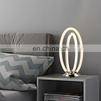 HUAYI Premium Quality Unique Living Room Decoration Aluminum Acrylic LED Luxury Table Lamps