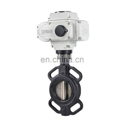 COVNA DN200 PN16 8 Inch 24 Volt EPDM Rubber Seat Wafer Type Cast Iron Motorized Electric Butterfly Valve photo-4