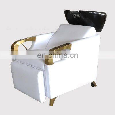 Hair Salon Furniture Back Washing Unit Salon Ceramic Basin Beauty Shampoo Chair Shampoo Bed