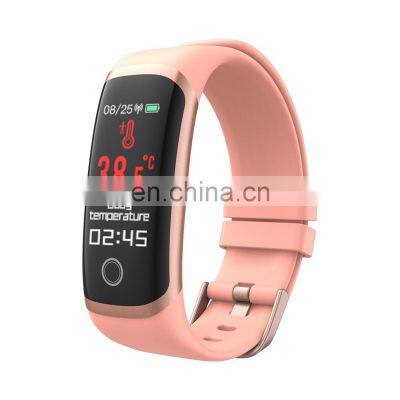 2022 body temperature T4 fitness smart band 0.9 inch TFT color screen smart bracelet