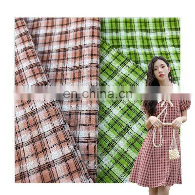 2022 new arrival woven gingham tc polyester cotton fabric for garment