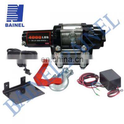 4000 lbs 12V/24V Electric Winch With Wire Cable  Water Resistant Remote Control ATV/UTV Suitable