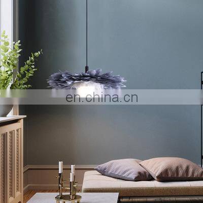 Feather Lamp Shade Romantic Dream Chandelier LED Lamp Bedroom Living Room photo-2
