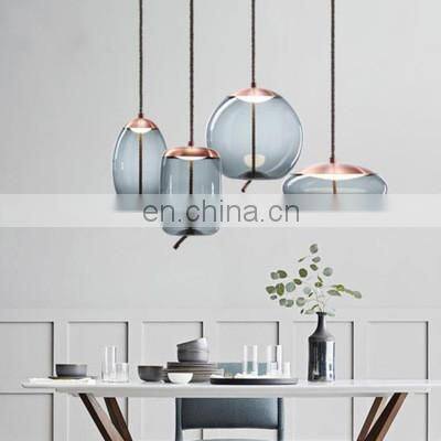 Modern Nordic LED Glass Hanging Lamp Art Indoor Modern Glass Ball LED Pendant Lights