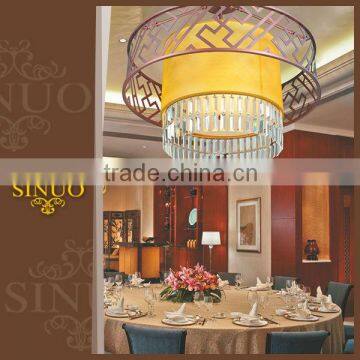 Chinese style lamp energy saving fabric chandelier