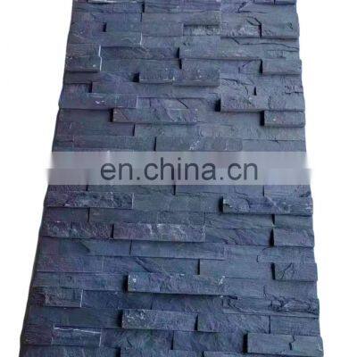 natural wall cladding decoration black slate culture stone