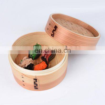 Japanese Round Wooden Food Bento Box