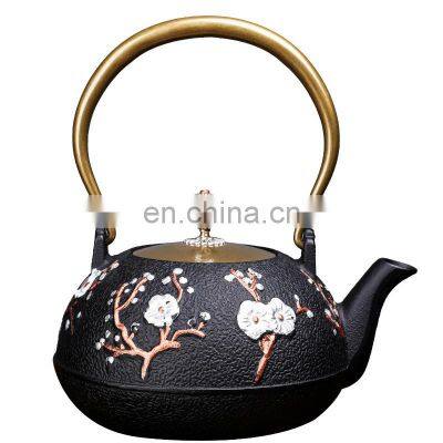 Turkish Moroccan Wholesale Magnetic Filter Steel Warmer Enamel Cast Iron Teapot