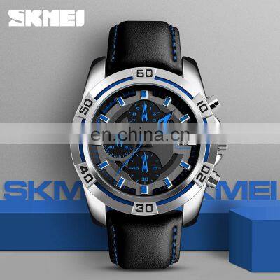 Expensive Mens SKMEI 9156 Famous Brand Watch Fashion Leather Watch 3ATM wr