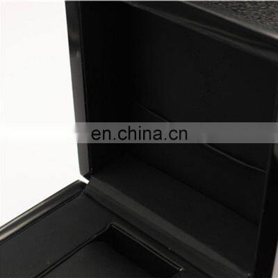 Оптовая продажа индивидуально изготовленных роскошных одностенных коробок для часов из дерева, покрытых черной глянцевой лаками photo-5