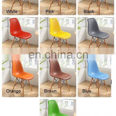 Wholesales Nordic Wooden Legs Plastic Chair Dining Chairs Leather Dining Room Chairs DC125 photo-3
