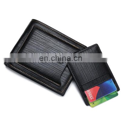 Luxurious Brown Men RFID Blocking Leather Slim Wallet Money Clip Credit Card Holder Coin Pockets