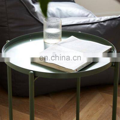 Роскошный круглый двухслойный подносный столик, металлический разборный прихожий столик для гостиной, современный photo-4