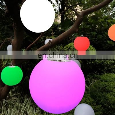 Outdoor hanging pendant sphere Home Decor Outdoor Solar Globe White Round Ball Light for Path Garden Landscape Fence