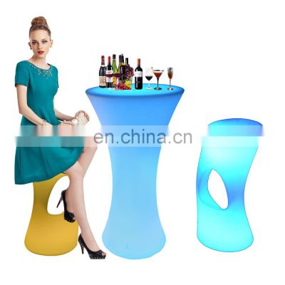 mesas para bar /Luminous Glowing Plastic Color Change Bar Tables and Chairs illuminated led bar high barstool chair