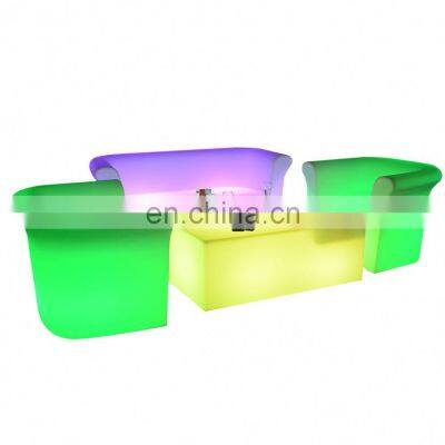 Hookah Bar Furniture Lounge Outdoor Plastic Glow Table Led Light Cube Chair Glowing Cube Square Stool Garden Light Stool photo-3