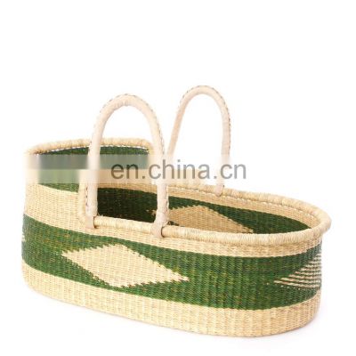 Collection Of Seagrass Baby Changing Basket With Handle high quality Moses Basket Woven vietnam supplier