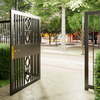 Wrought Iron Garden Fence Panels With Decorative Designs, Durable Metal Security Gates for Outdoor Yard Fencing photo-2