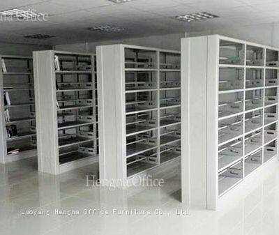 Multi-functional Adjustable 5-Tier Metal Bookcase Steel Library Shelving with Book Stopper for Bookstore and Office- Easy Installation