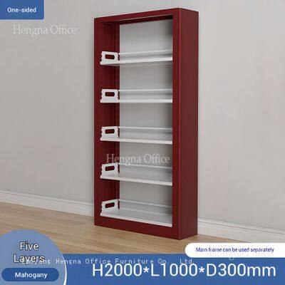 Industrial Style Bookshelf Metal Frame Five Tiers for Accounting Firm Sports Facility photo-4