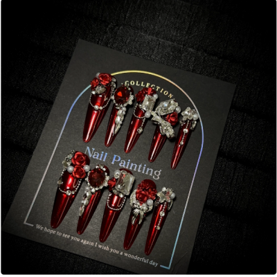 3D Summer Ocean Style Almond Stiletto Press-on Nails Luxury Handmade Design