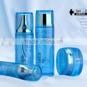 blue colour fancy glass cream jar