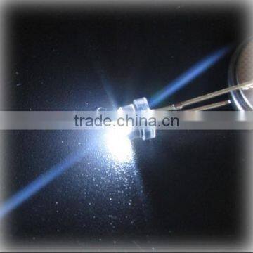 Pure White strawhat LED 5mm diode 140 - 160 degree beam angle