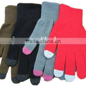 Winter Thicker Smart Phone Touch Screen Glove Acrylic Knit Mobile Phone Gloves photo-2