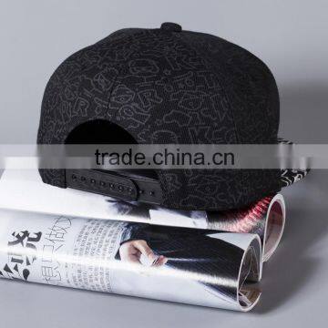 Carton Head Embroidery Adult Lovers Flat Sport Caps Custom Snapback