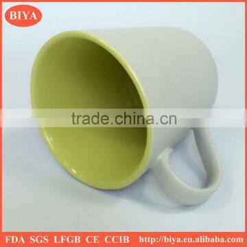 Mug Sublimation Ceramic Coffee Mug for Promotion With Custom Design ,matte White and Shinny Yellow photo-3