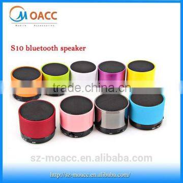 mini S10 bluetooth speaker with tf card slot and hands free function