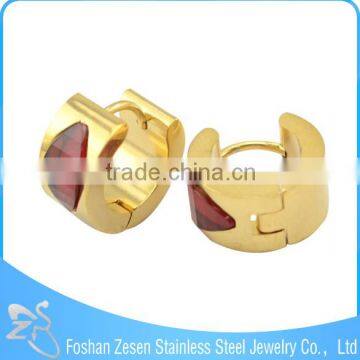 Wholesale Gemstone Carving Earrings, Ruby Gold Plated Earrings, Wholesale Piercing Jewelry photo-5