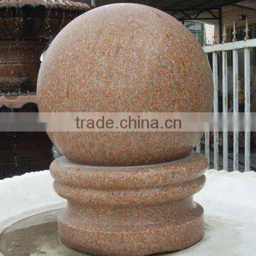 shidao red granite round ball fountain