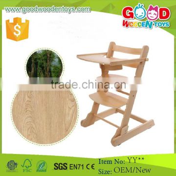 EU Market Popular Type Wooden High Chair for Baby Sitting