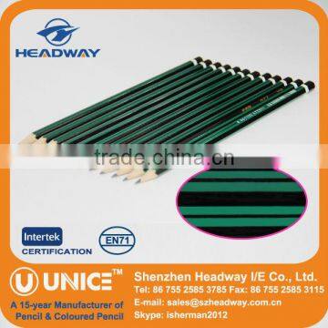 Striped Pencil of School Stationery, Black and Green Striped Pencil