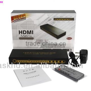 HDMI Matrix 4x2 - full 1080p 3D 4K * 2K EDID management - 4 HDMI inputs to 2 HDMI outputs and ARC supported