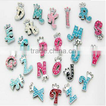 A-Z Enamel Crown Funny Alphabet Letter slider charms