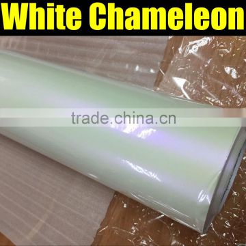 High quality chameleon pearl white car wrap film with air bubbles 1.52*20m each roll