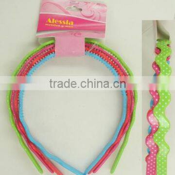 4PCS KIDS WAVE SHAPE PLASTIC HEADBAND