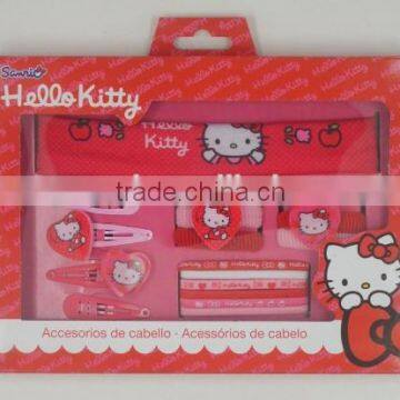 OEM--17PCS HELLO KITTY HAIR ACCESSORIES SET(HAIRBAND,HAIR ELASTIC,HAIR CLIP,HAIR PONY)