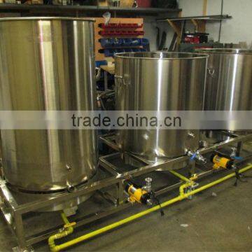 220V / 380V Micro Brewing Equipment Three Vessels Steam Heated Brewhouse For Brewery                        
                                                Quality Choice