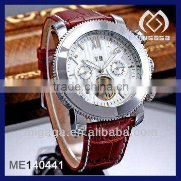 Luxury men's mechanical watch for Europe market brown leather strap Europe Mechanical watch