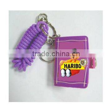 Mini notebook with 3D soft pvc keychain , High quality /Low price / Eco-friendly