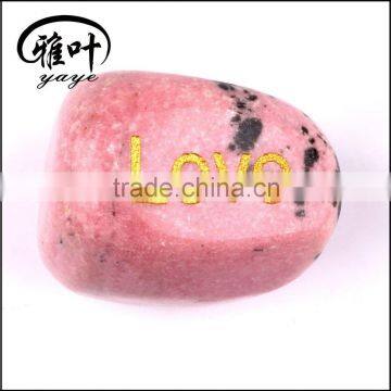 Wholesale 20-25mm engraved words stone tumbled stone