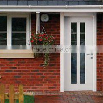 9 Panel Pvc External Metal Door With Wooden Edge photo-3