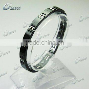 germanium ceramic men white ceramic bangle +stainless steel +bracelet